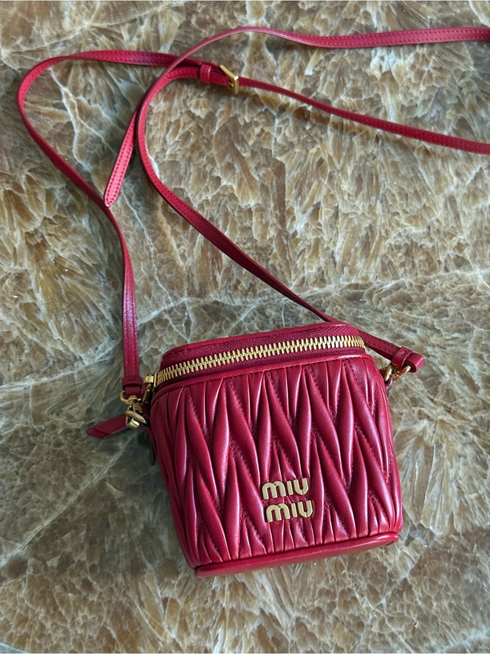 Miu Miu Matelasse micro vanity case